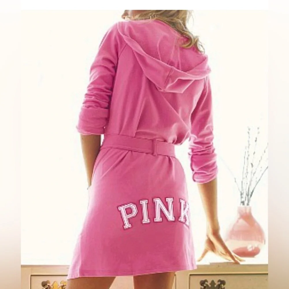 Rare Vintage PINK Victoria's Secret Pink Hooded Robe
